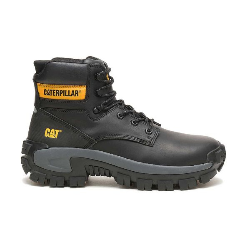 Men\'s Caterpillar Invader Hi Steel Toe Work Boots Black | 396824-ARZ