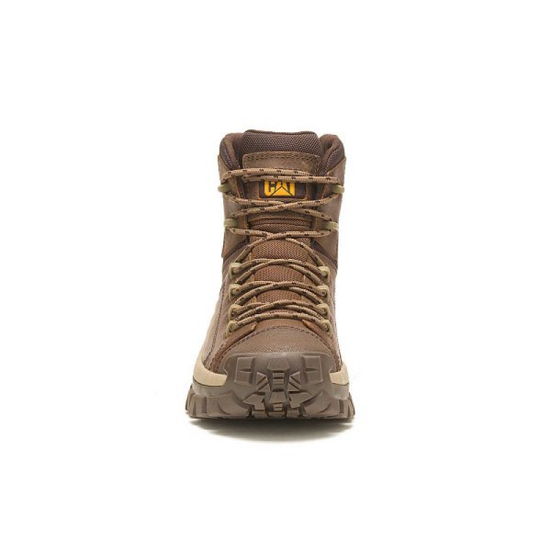 Men's Caterpillar Invader Hiker Waterproof Work Boots Brown | 240851-GVF