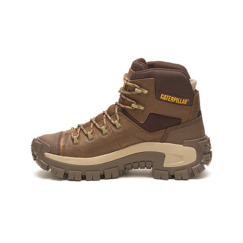 Men's Caterpillar Invader Hiker Waterproof Work Boots Brown | 240851-GVF