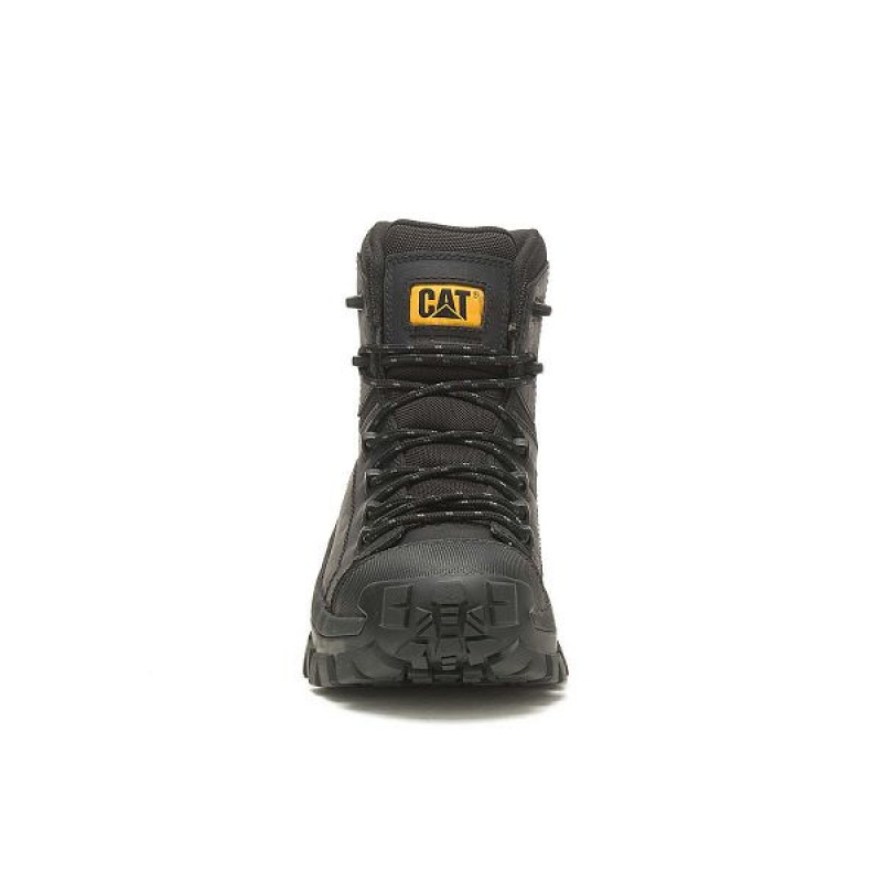 Men's Caterpillar Invader Hiker Waterproof Composite Toe Work Boots Black | 412076-IKG