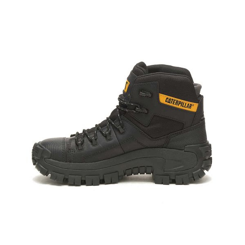 Men's Caterpillar Invader Hiker Waterproof Composite Toe Work Boots Black | 412076-IKG