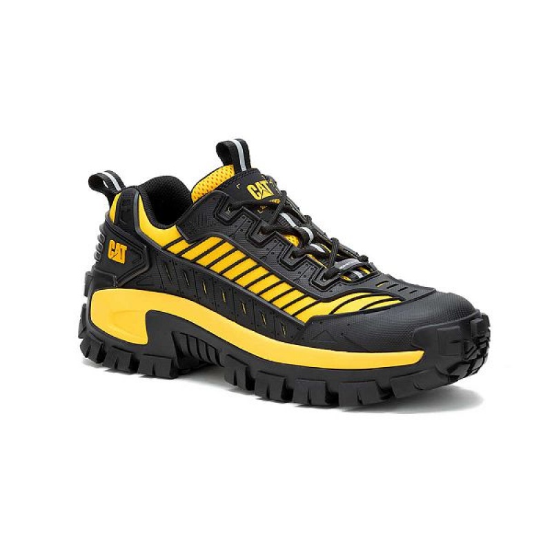 Men's Caterpillar Invader Mecha Composite Toe Work Shoes Black / Yellow | 120567-YGO