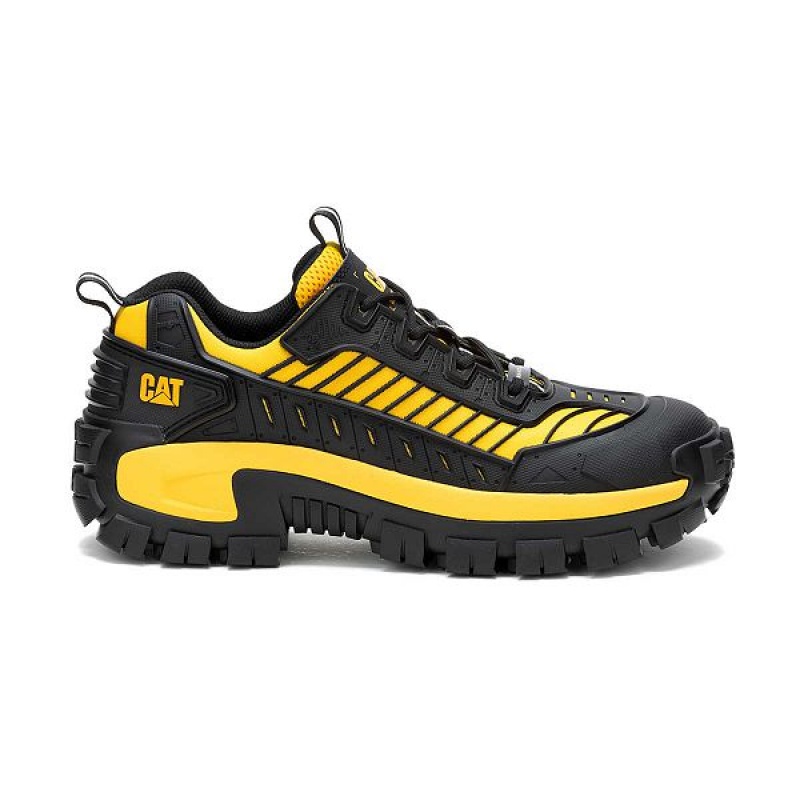 Men\'s Caterpillar Invader Mecha Composite Toe Work Shoes Black / Yellow | 120567-YGO