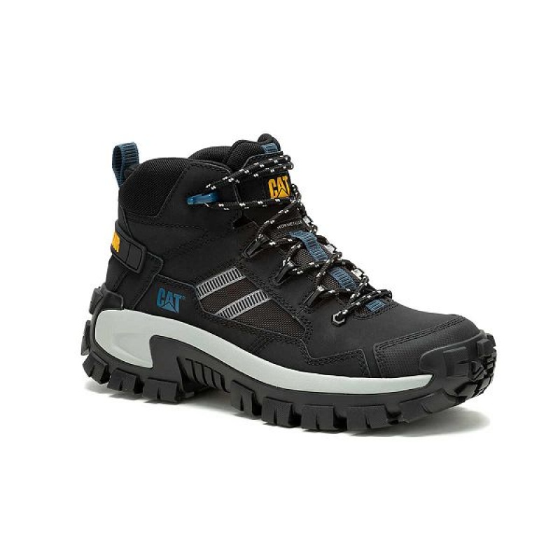 Men's Caterpillar Invader Mid Vent Composite Toe Work Boots Black | 360725-CNB