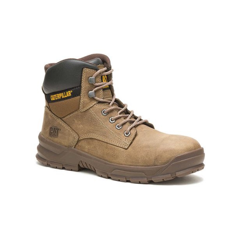 Men's Caterpillar Mobilize Alloy Toe Work Boots Brown | 821349-ERP