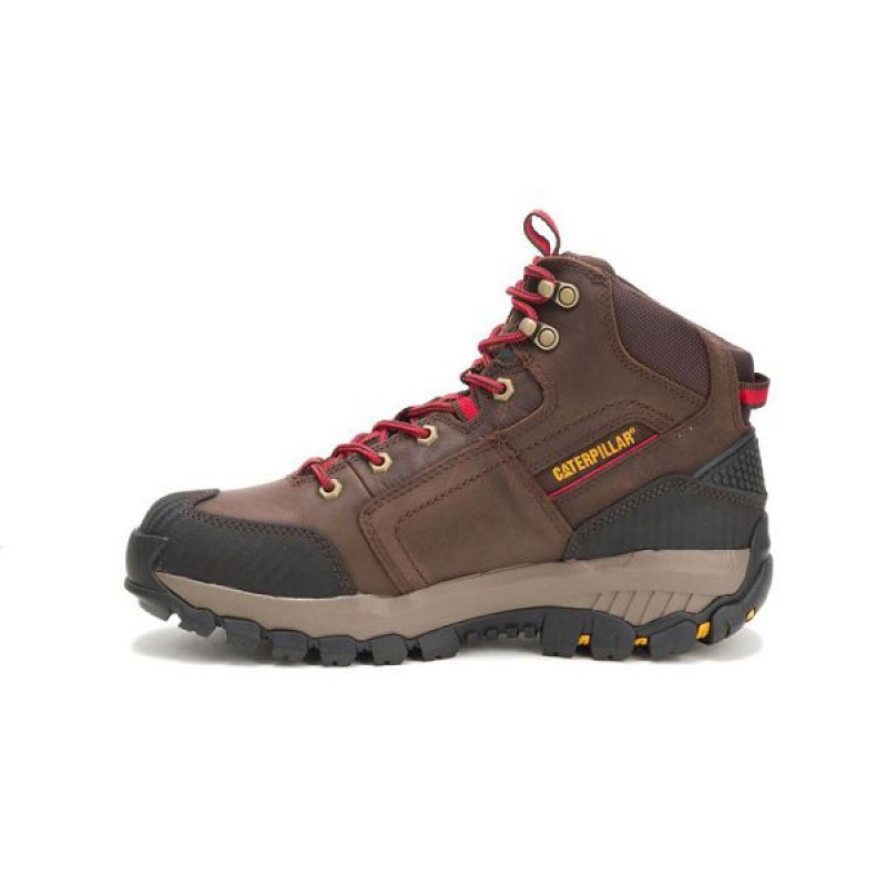 Men's Caterpillar Navigator Waterproof Work Boots Brown | 753160-MDX