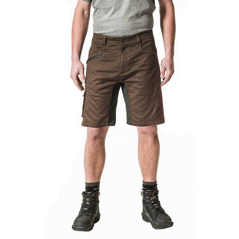 Men's Caterpillar Operator Flex Shorts Brown | 647915-DBF