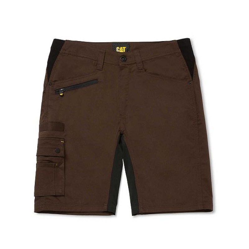 Men's Caterpillar Operator Flex Shorts Brown | 647915-DBF