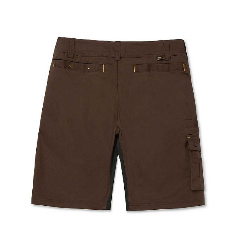 Men's Caterpillar Operator Flex Shorts Brown | 647915-DBF