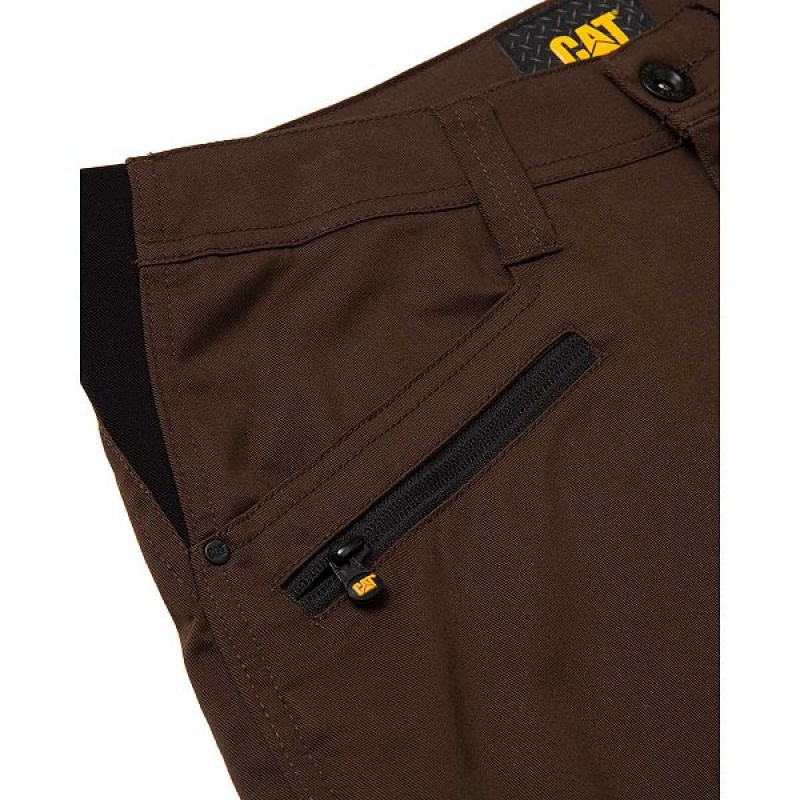 Men's Caterpillar Operator Flex Shorts Brown | 647915-DBF