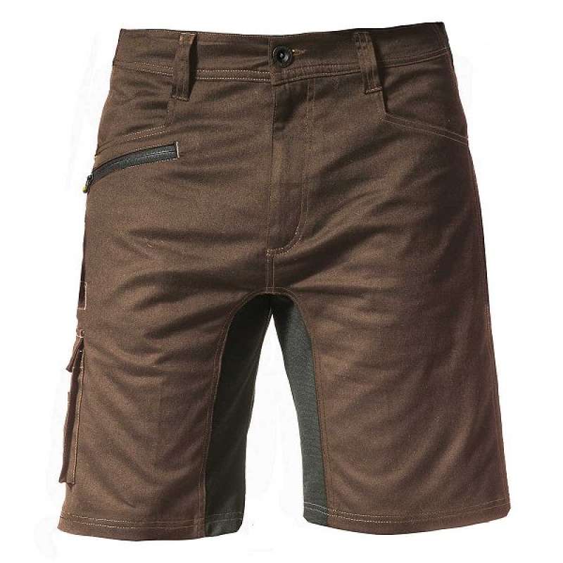 Men\'s Caterpillar Operator Flex Shorts Brown | 647915-DBF