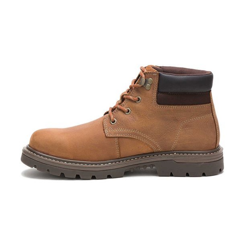 Men's Caterpillar Outbase Waterproof Work Boots Brown | 076532-HRU