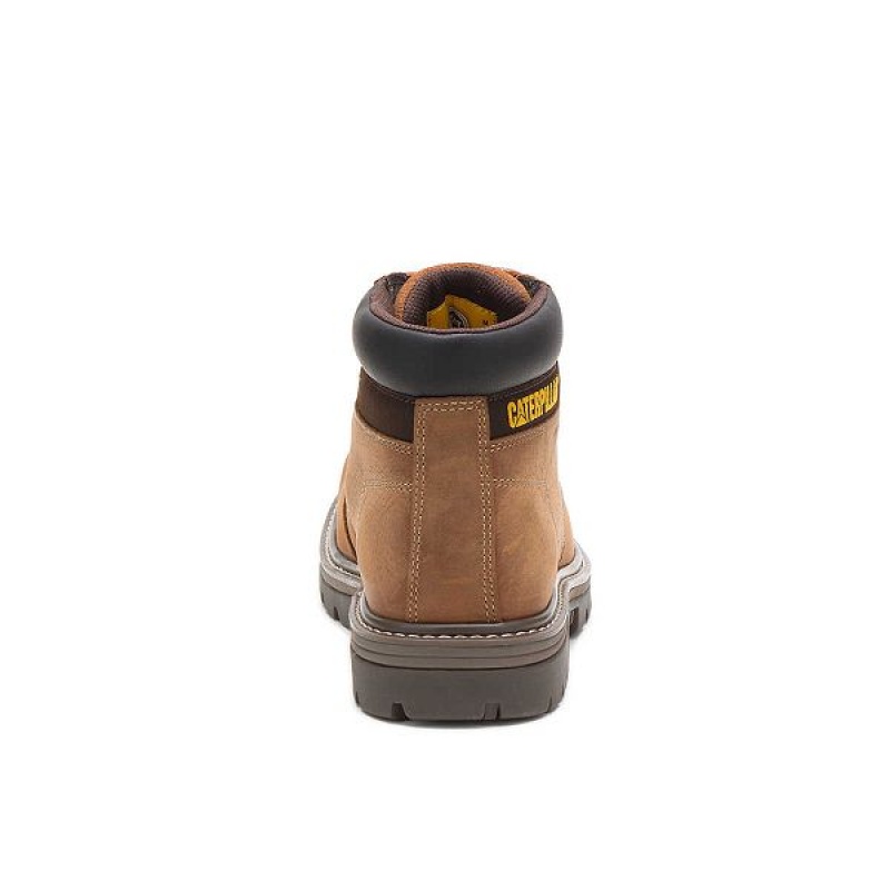 Men's Caterpillar Outbase Waterproof Work Boots Brown | 076532-HRU