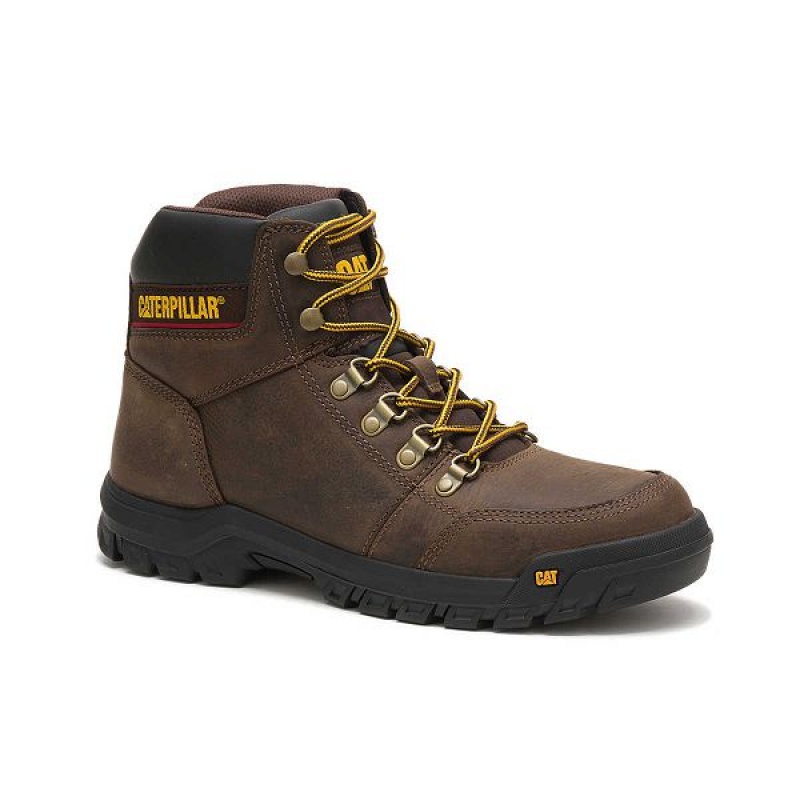 Men's Caterpillar Outline Work Boots Brown | 685342-YST