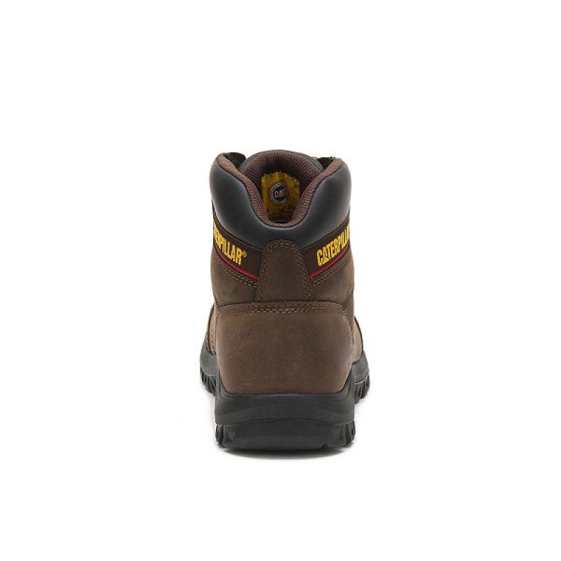 Men's Caterpillar Outline Work Boots Brown | 685342-YST