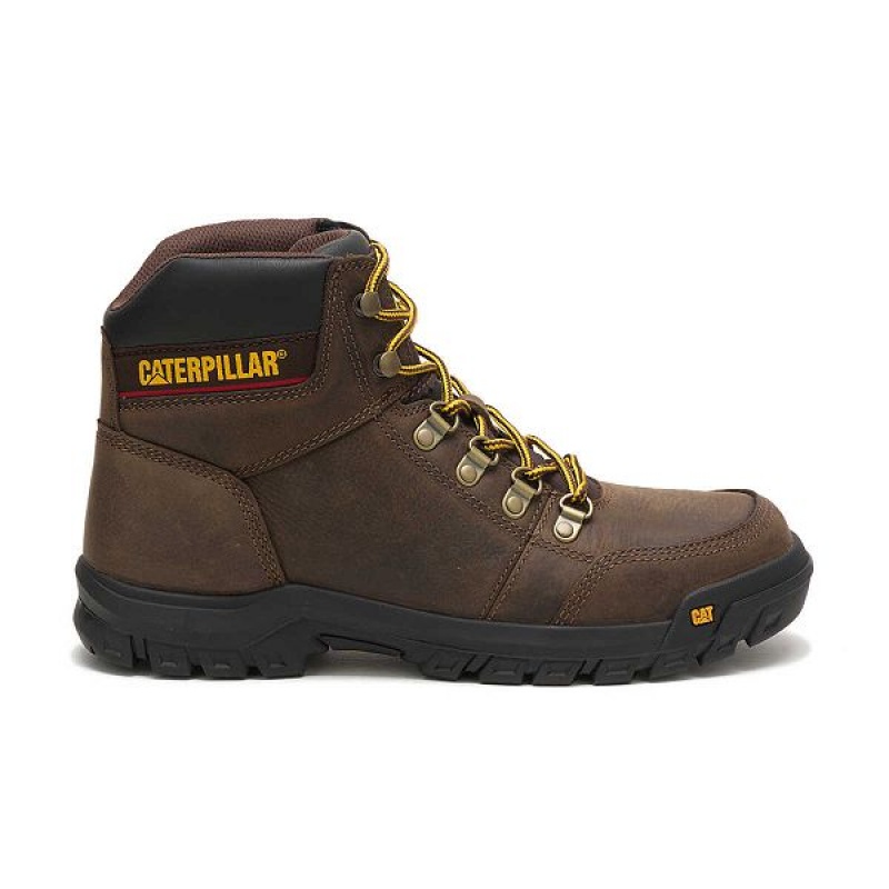 Men\'s Caterpillar Outline Work Boots Brown | 685342-YST