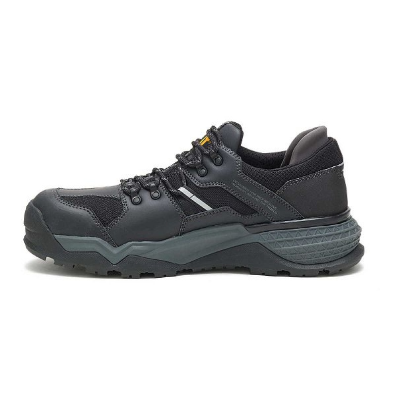 Men's Caterpillar Provoke Lo Waterproof Alloy Toe Work Shoes Black | 067583-ABR