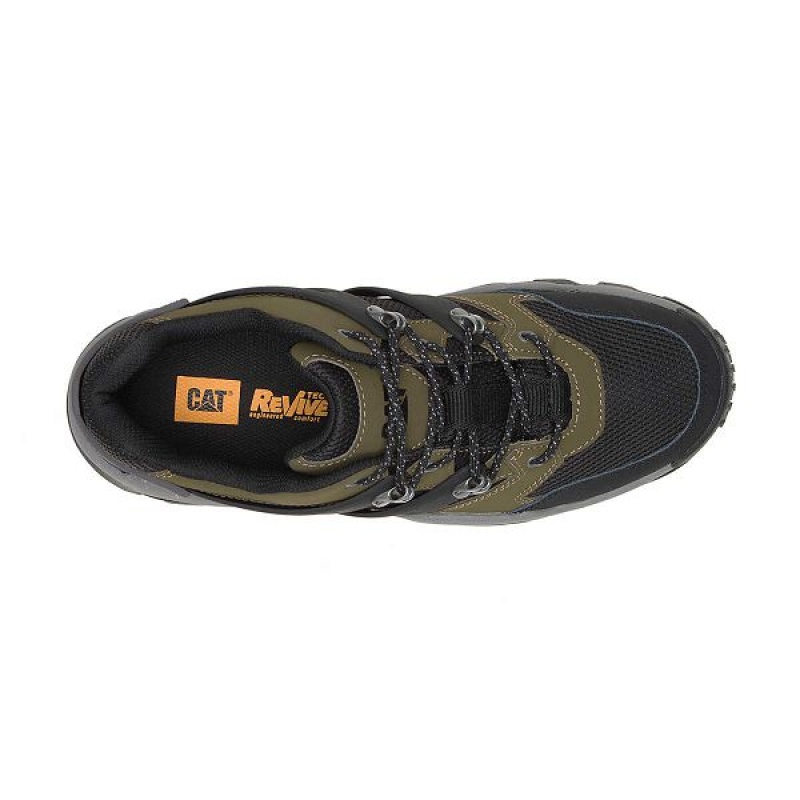 Men's Caterpillar Reactor Sneakers Dark / Olive / Black | 183796-YWB