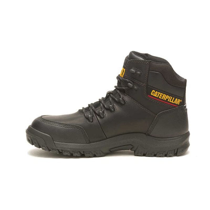 Men's Caterpillar Resorption Waterproof Composite Toe Work Boots Black | 956071-KZM