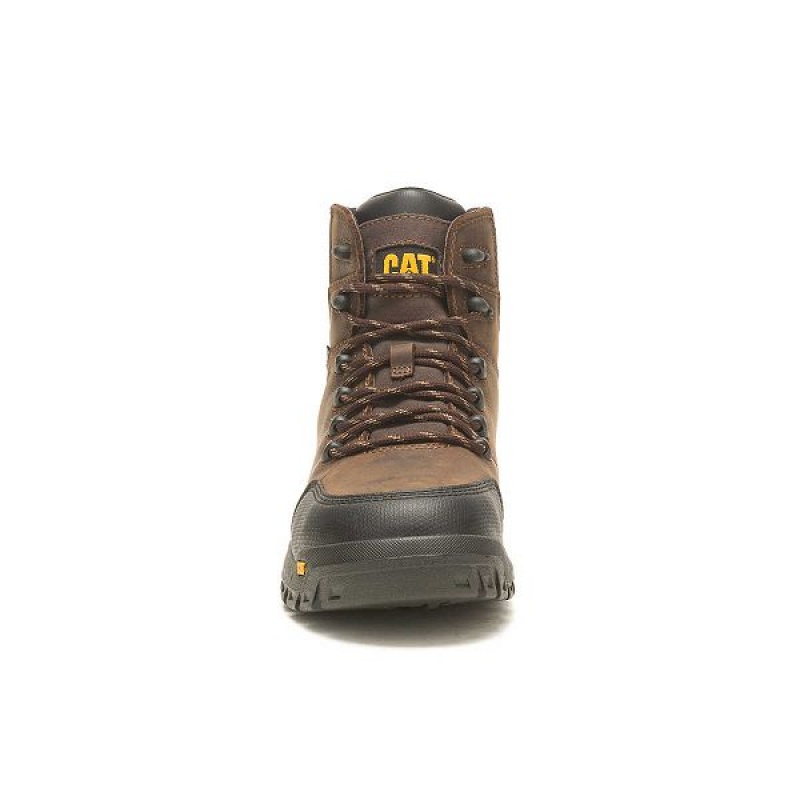 Men's Caterpillar Resorption Waterproof Composite Toe Work Boots Brown | 045317-EST