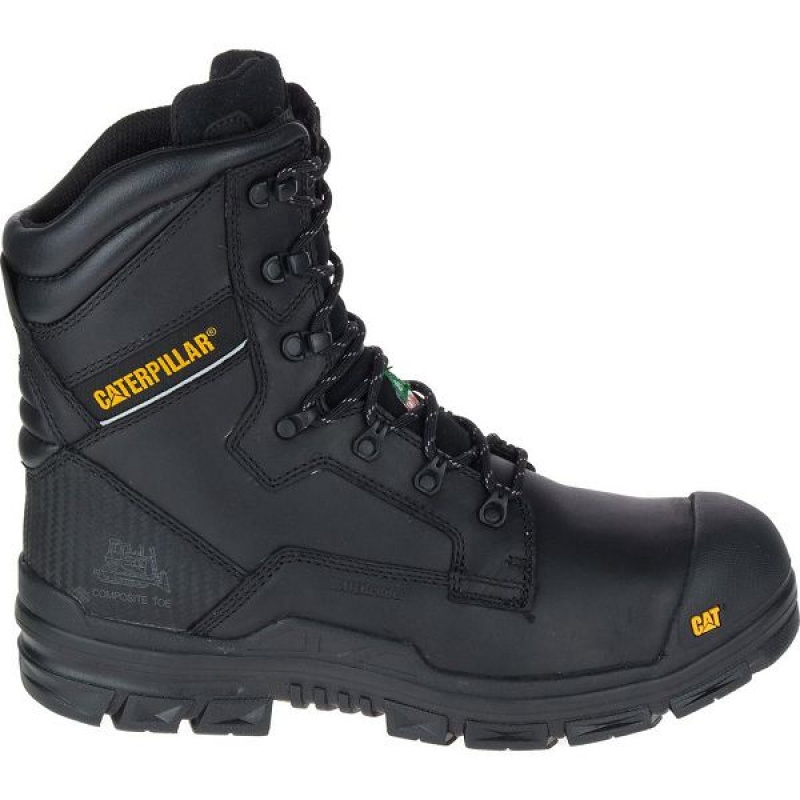 Men\'s Caterpillar Scaffold Waterproof TX Nano Toe CSA Work Boots Black | 395860-EGW