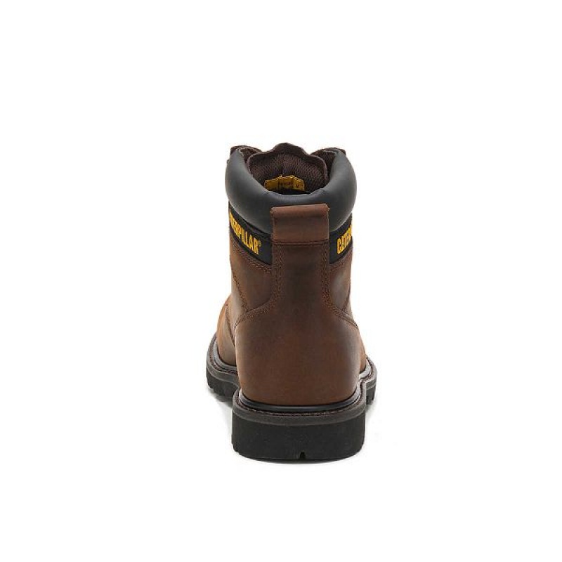 Men's Caterpillar Second Shift Steel Toe Work Boots Dark / Brown | 296137-ATU