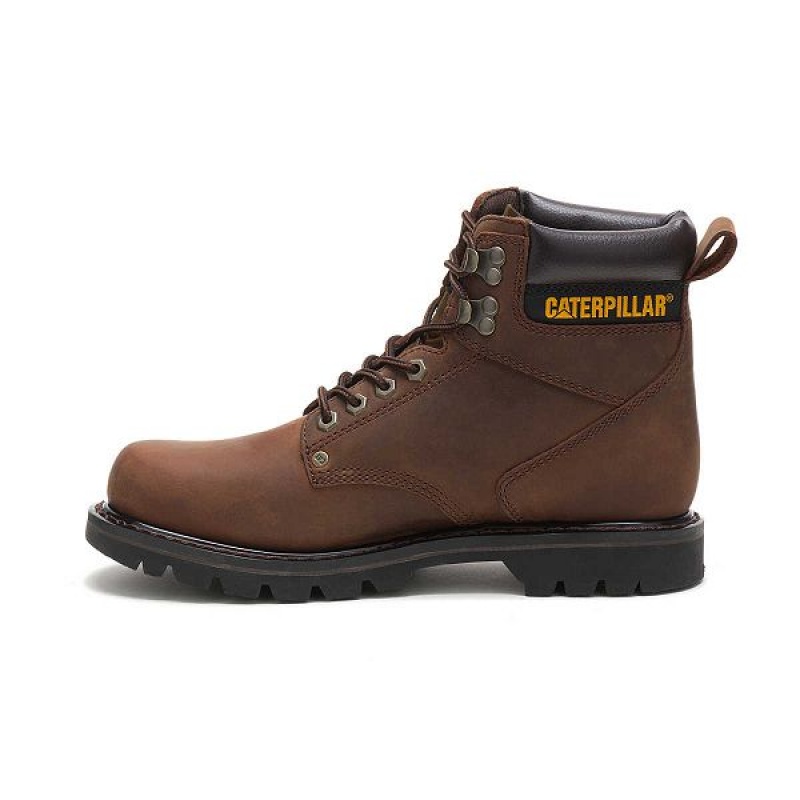 Men's Caterpillar Second Shift Work Boots Dark / Brown | 036581-TEY