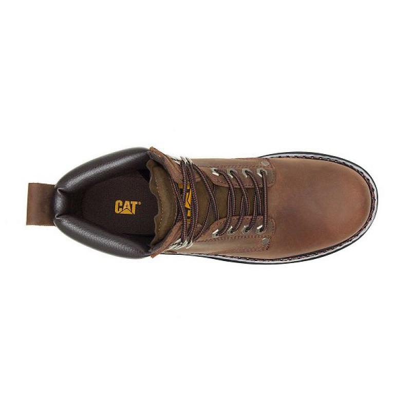 Men's Caterpillar Second Shift Work Boots Dark / Brown | 036581-TEY