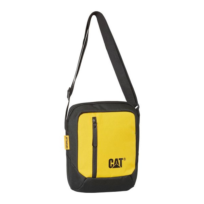 Men\'s Caterpillar Shoulder Bags Black / Yellow | 945173-YFJ