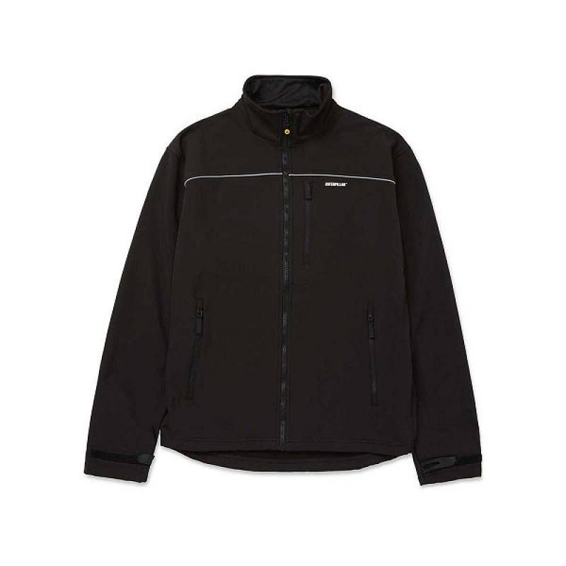 Men's Caterpillar Soft Shell Jackets Black | 491768-ZKT