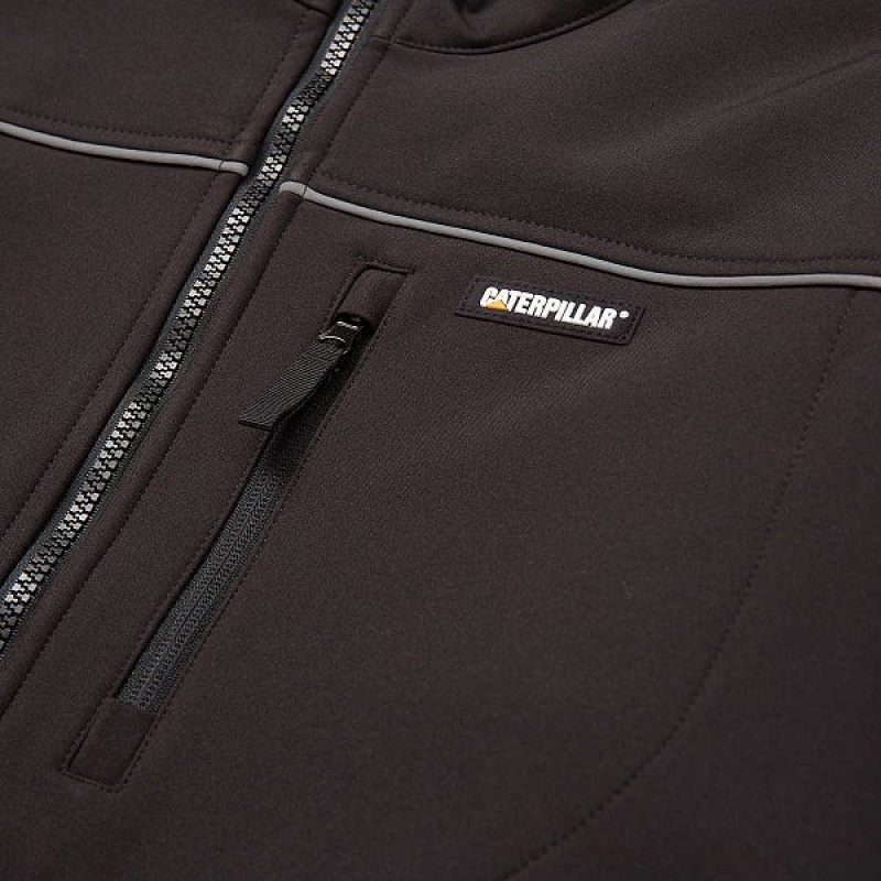 Men's Caterpillar Soft Shell Jackets Black | 491768-ZKT