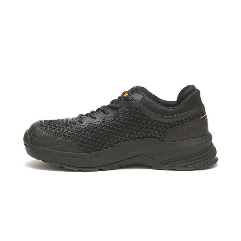 Men's Caterpillar Streamline 2.0 Composite Toe Work Shoes Black | 817564-IHQ