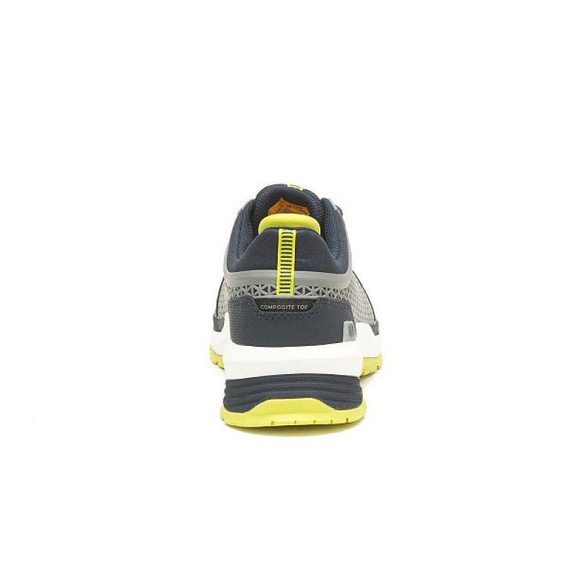 Men's Caterpillar Streamline 2.0 Composite Toe Work Shoes Grey / Yellow | 498710-WHA