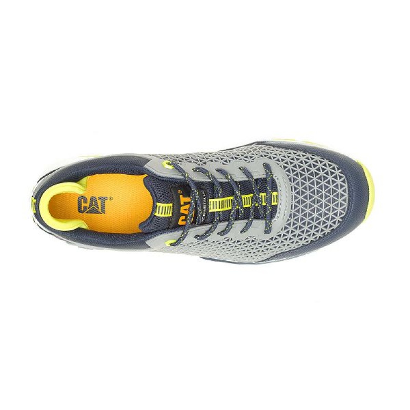 Men's Caterpillar Streamline 2.0 Composite Toe Work Shoes Grey / Yellow | 498710-WHA