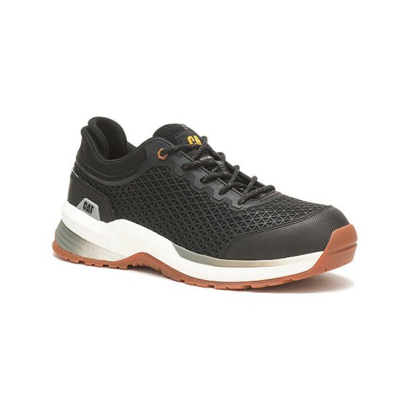 Men's Caterpillar Streamline 2.0 Composite Toe Work Shoes Black | 980475-GUB