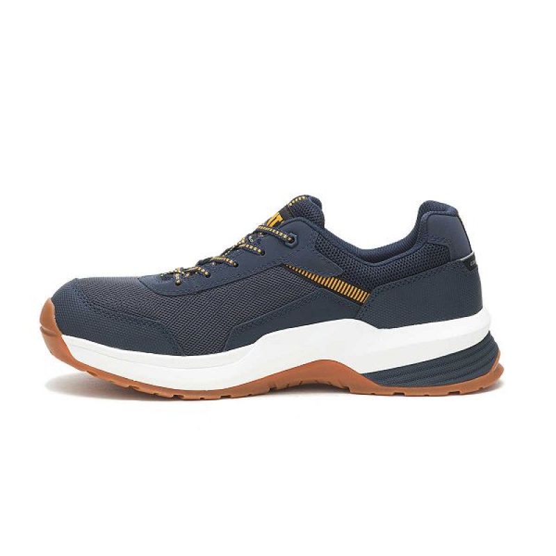 Men's Caterpillar Streamline 2.0 Mesh Composite Toe Work Shoes Navy | 792180-WIV