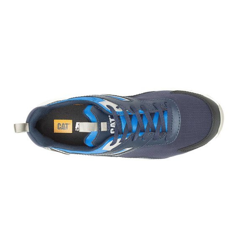 Men's Caterpillar Streamline Runner Carbon Composite Toe Work Shoes Navy | 053984-GED