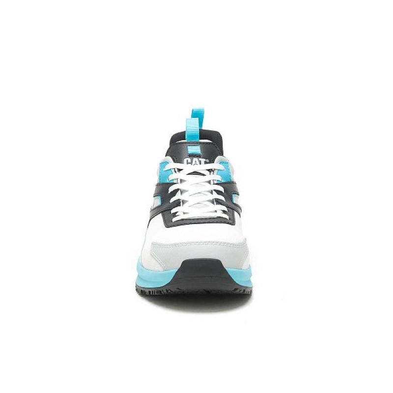 Men's Caterpillar Streamline Runner Carbon Composite Toe Work Shoes White / Blue | 935861-ULG