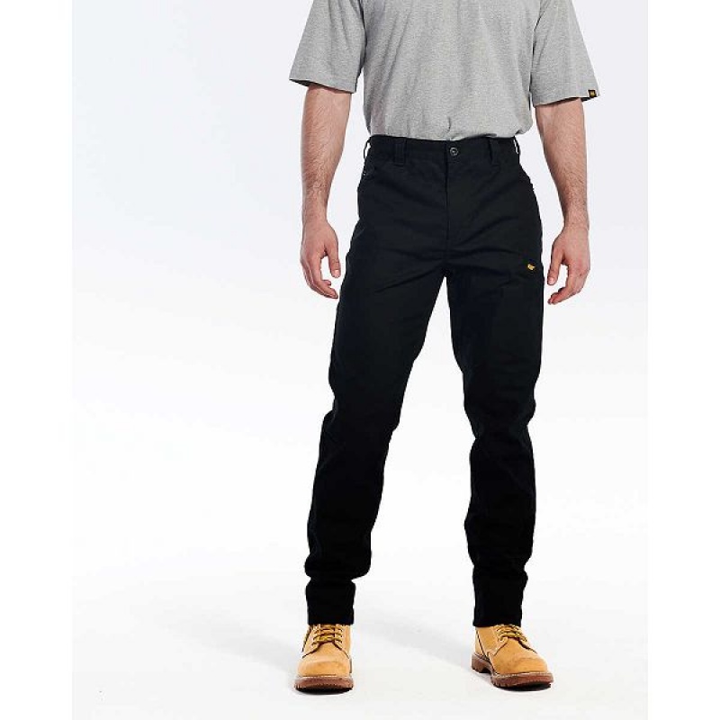 Men's Caterpillar Stretch Canvas Utility Pants Black | 089135-DXB