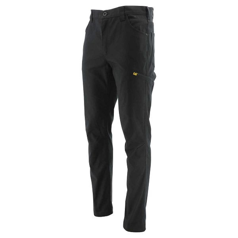 Men\'s Caterpillar Stretch Canvas Utility Pants Black | 089135-DXB