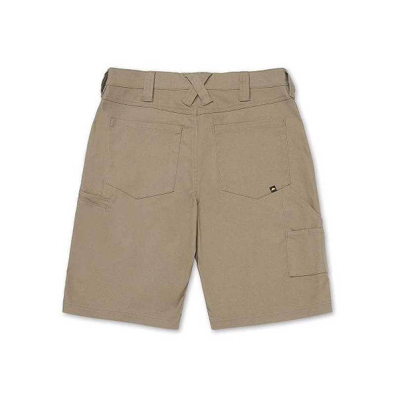 Men's Caterpillar Stretch Canvas Utility Shorts Khaki | 938042-EFH