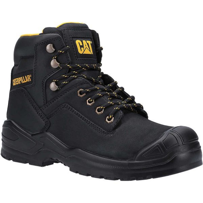 Men's Caterpillar Striver Bump Steel Toe S3 SRC Work Boots Black | 942378-WCB