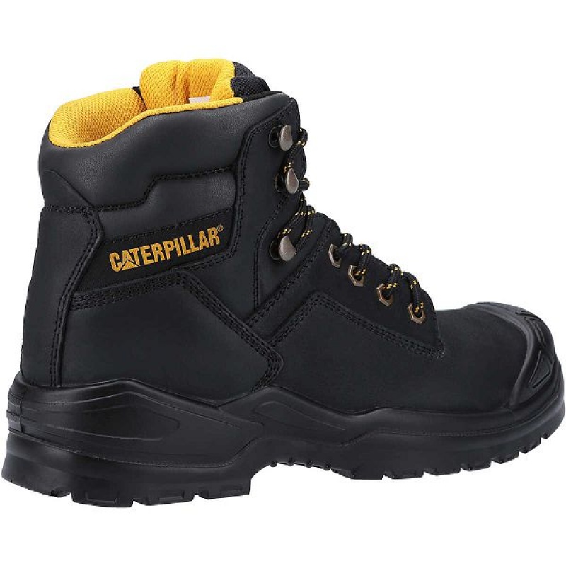 Men's Caterpillar Striver Bump Steel Toe S3 SRC Work Boots Black | 942378-WCB