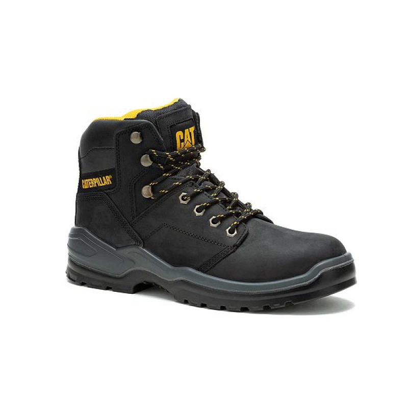 Men's Caterpillar Striver Steel Toe Work Boots Black | 674321-YBE