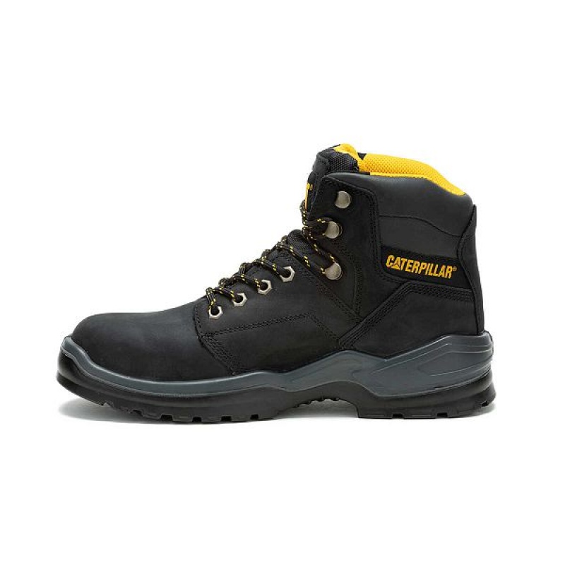 Men's Caterpillar Striver Steel Toe Work Boots Black | 674321-YBE