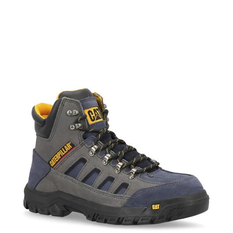 Men's Caterpillar Threshold CAG ST M4M Industrial Work Boots Grey / Navy | 094837-PAZ