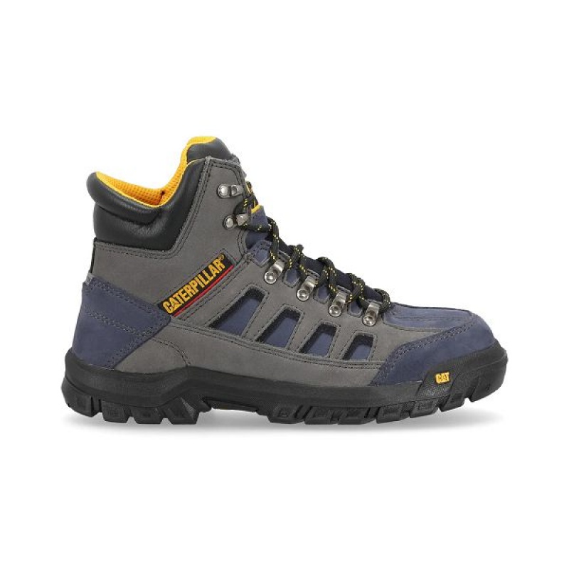 Men\'s Caterpillar Threshold CAG ST M4M Industrial Work Boots Grey / Navy | 094837-PAZ