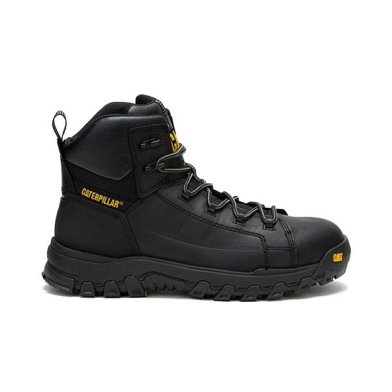 Men\'s Caterpillar Threshold Rebound Waterproof Composite Toe Work Boots Black | 409327-HIZ