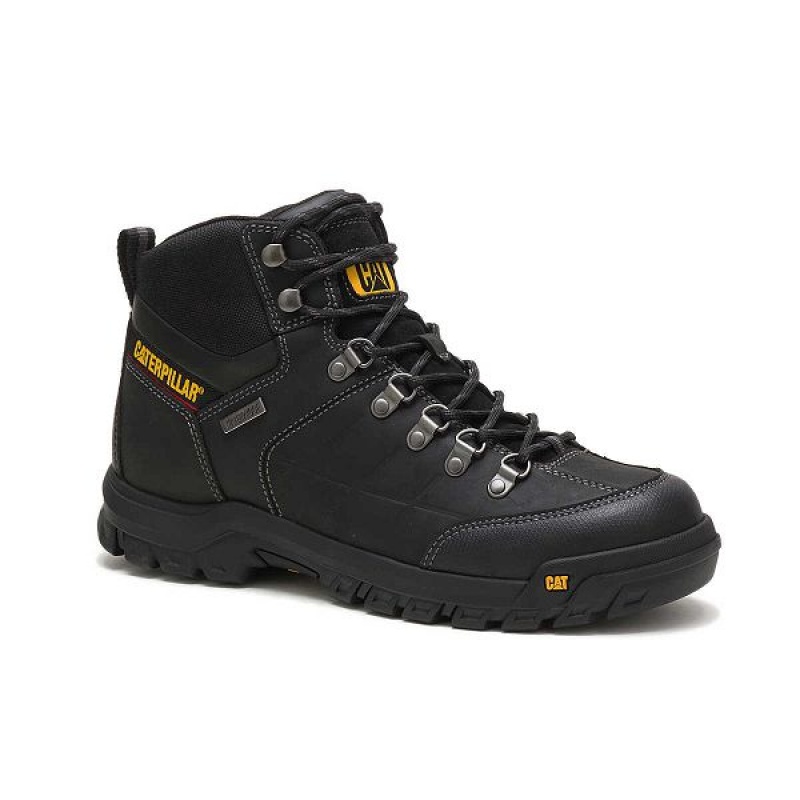 Men's Caterpillar Threshold Waterproof Work Boots Black | 038649-TUG