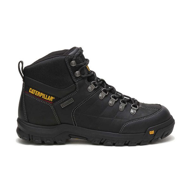 Men\'s Caterpillar Threshold Waterproof Work Boots Black | 038649-TUG